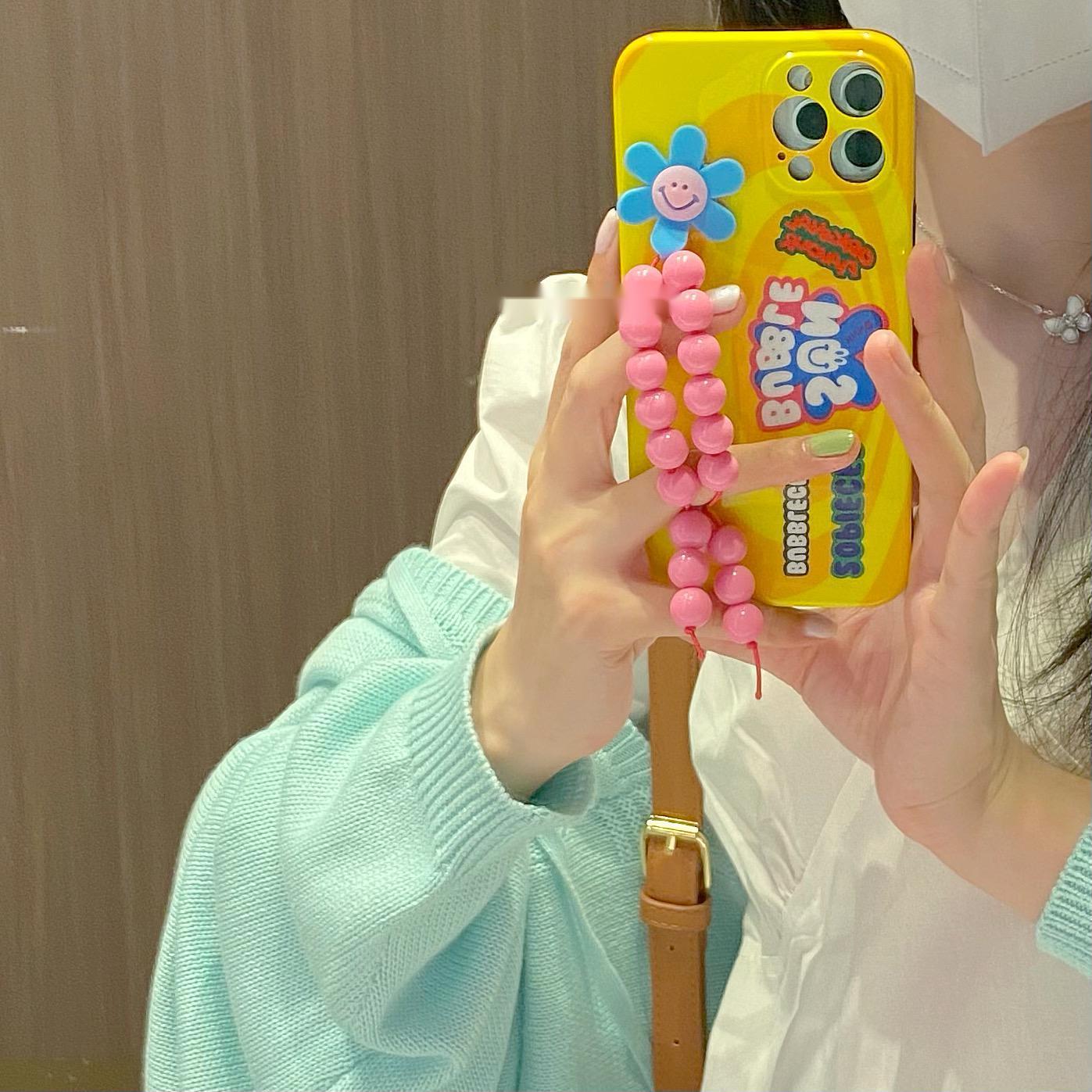 Candy Color Beaded Wristband Phone Case