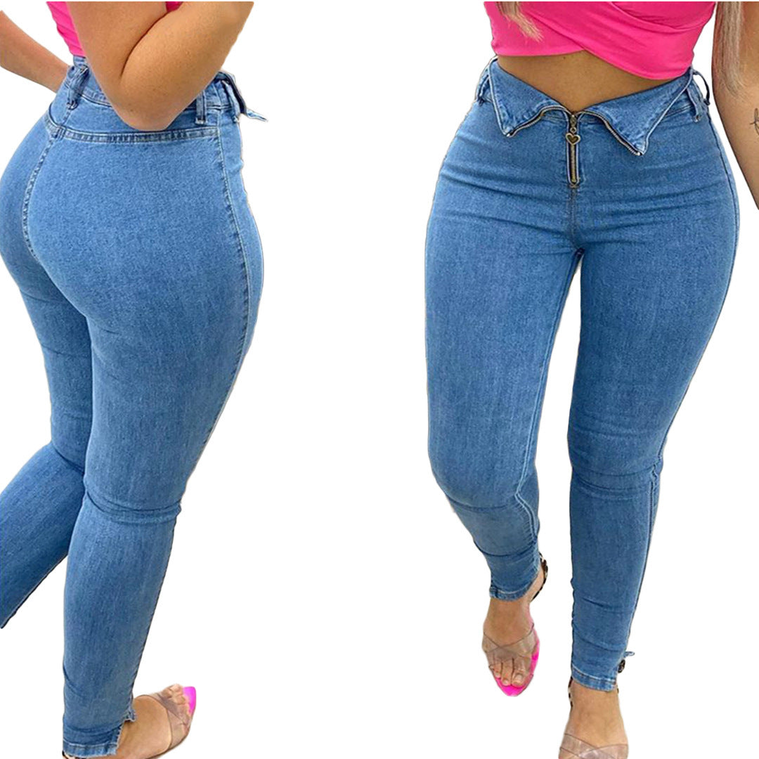 Jeans Men's Explosive Fashion Light Blue Skinny