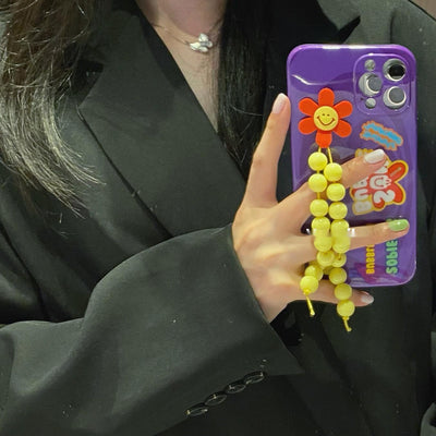 Candy Color Beaded Wristband Phone Case