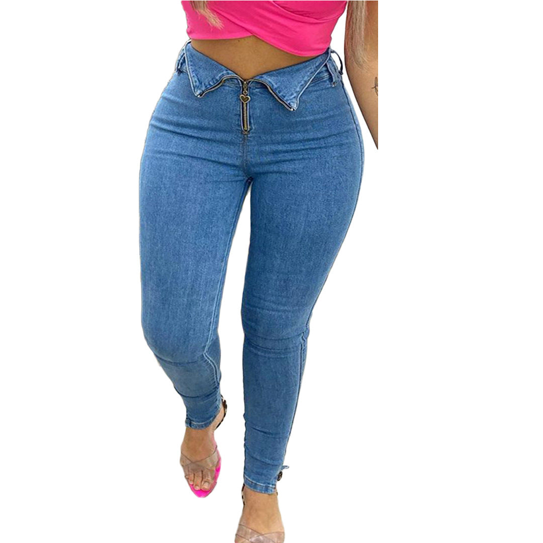 Jeans Men's Explosive Fashion Light Blue Skinny