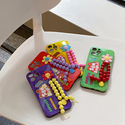 Candy Color Beaded Wristband Phone Case