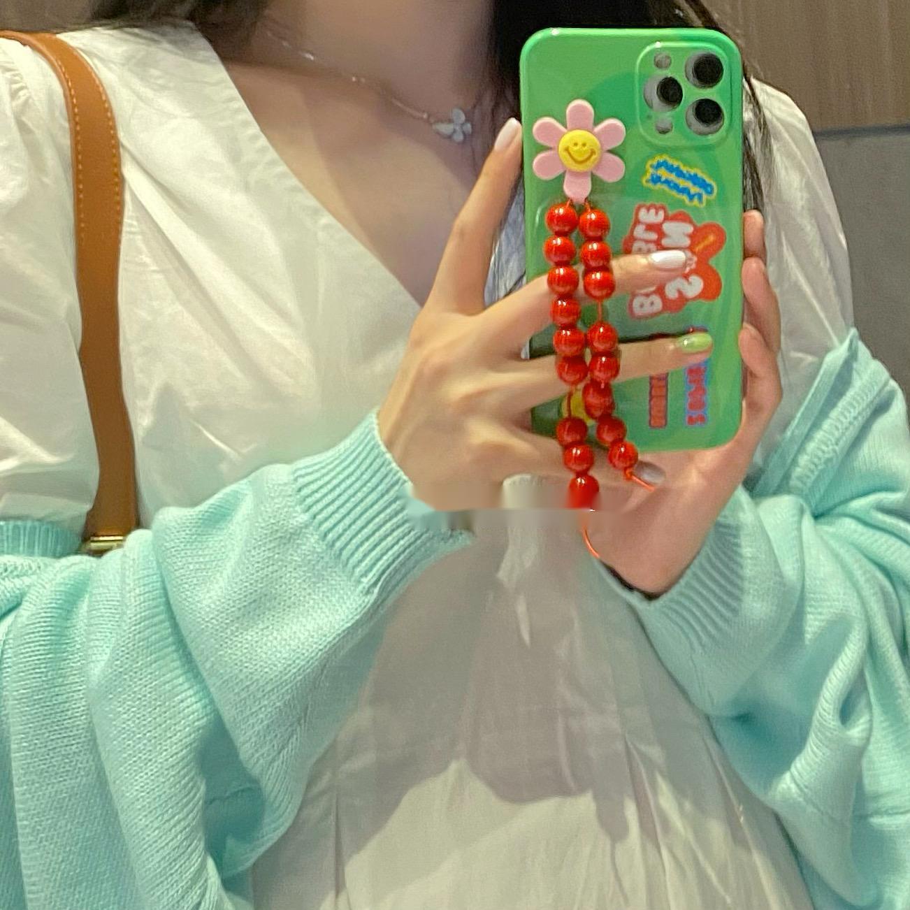 Candy Color Beaded Wristband Phone Case